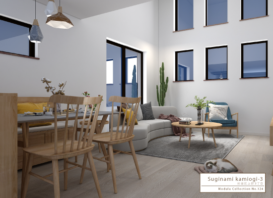 杉並区上荻3丁目 土地分譲｜参考プランを基に作成した3DCGパース(内観)