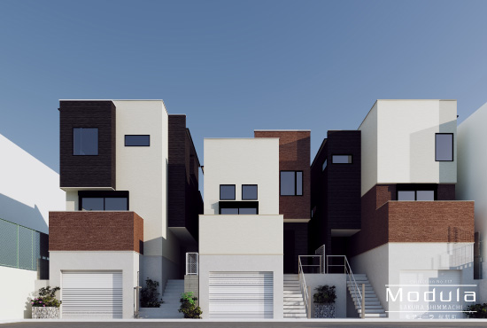 世田谷区新町 新築分譲住宅｜B号棟LDK完成予想3DCGパース（外観）